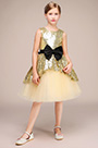 Robe de Filles Sans Manches En Sequins Or