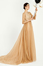 New Fashion Gold-Brown Shiny Formal Evening Dress