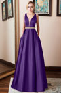 Sleeveless Beading Waistband Evening Dress Prom Gown