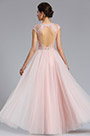 Illusion Neckline Beaded Tulle Prom Evening Dress