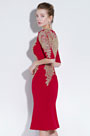 Neu Rot mit Goldstickerei Kurzes Partykleid