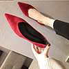 Women Suede Toe Closed Pointed Flat Shoes