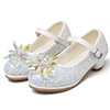 Girl's Lovely Sequin Round Toe Leather Flower Girl Shoes