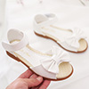 Girl's Open Toe Leather Flat Flower Sandals Shoes