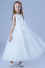 Blanche Longue Robe de Fille Princesse