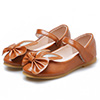 Girl's Closed Toe Leather Flat Buckle Flower Shoes