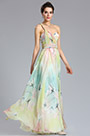 A Line Strapless Print Evening Dress Bridesmaid Dress