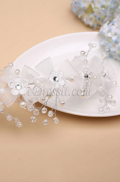 Perlas de perlas chica sombreros de pelo