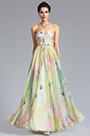 A Line Strapless Print Evening Dress Bridesmaid Dress