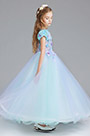 Robe de Princesse Tutu en Tulle Bleu Claire