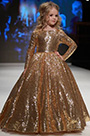 Robe Pour Filles Manches Longues En Sequins Or