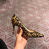 Women Leopard Toe Closed High Heels Shoes