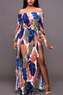 Off Shoulder Printed Dress Summer Dress