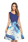 V-cut Printed Day Dress Cotalk Dress