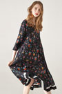 Round Neck Silk Summer Dress Printed Dress