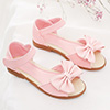 Girl's Open Toe Leather Flat Flower Sandals Shoes