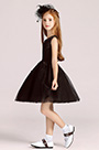 Short Black Princess Party Stage Flowergirl Dress