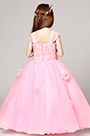 Robe Pour Fille Longue Rose En Tulle et Dentelles