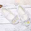 Girl's Round Toe Sequins Flat Flower Dance Shoes