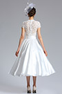 white Cap Sleeves Wedding Cocktail Dress