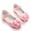 Girl's Round Closed Toe Leather Flat Flower Shoes