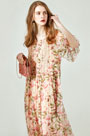 Fashion Silk Printed Long Holiday Dress Day Wear