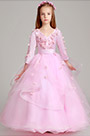 Принцесса Розовое свадебное платье для девочек-цветочниц