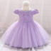 Lovely Lace Beadings Applique Baby Dress