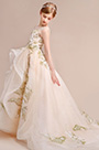 Elegant Long Train Wedding Flower Girl Dress