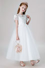 Kurzen Ärmeln Kinder Hochzeit Blumenmädchen Kleid