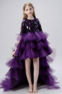 Purple Multi-layer Children Flower Girl Dress