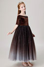 Shiny Off Shoulder Children Wedding Flower Girl Dress