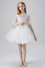Round Neck Children Wedding Flower Girl Dress