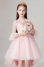 Rosa Spitze & Tüll Blumenmädchen Kleid