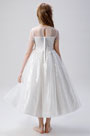 Sheer Top Children Wedding Flower Girl Dress