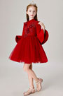 High Neck Children Wedding Flower Girl Dres
