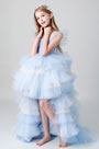 Princess Blue Multi-layer Flower Girl Dress