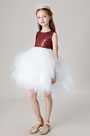 Lovely Bordeaux Sequin Wedding Flower Girl Dress