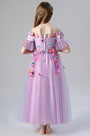 Princess Off Shoulder Wedding Flower Girl Dress
