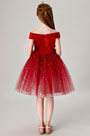 Princess Red Blingbling Flower Girl Dress