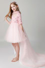 Princess Pink Children Wedding Flower Girl Dress