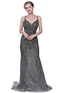 New Dark Grey V-Cut Beaded Gorgeous Party Ball Gown