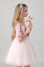 Princess Pink Children Wedding Flower Girl Dress