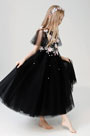 Black Handmande Children Wedding Flower Girl Dress