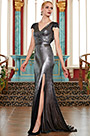Neu V-Ausschnitt Hoch Schitz Party Abendkleid