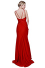 Neu Rot V-Schnit Schlitz elegantes Party Abendkleid