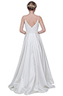 White Sexy V-Cut Sequins Overlay Party Wedding Dress