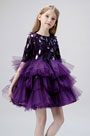 Purple Multi-layer Children Flower Girl Dress