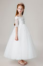 Off Shoulder Children Wedding Flower Girl Dress