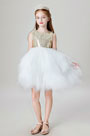 Lovely Gold Sequin Wedding Flower Girl Dress